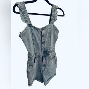 Romper Med (runs small) Almost Famous Light Blue Denim
